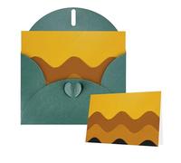 Biglietto di auguri con buste, colore giallo senape e nero, per tutte le occasioni, compleanno, ringraziamento, biglietti per inviti di nozze, San Valentino, 10 x 15 cm