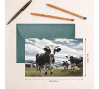 Biglietto di auguri con buste, con scritta "Thinking of You", con immagini di mucca, biglietti vuoti per tutte le occasioni, compleanno, ringraziamento, biglietti per inviti di nozze, San Valentino