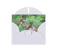 Biglietto di auguri con due giraffe, in carta perlata, con buste, matrimoni, feste, compleanni, inviti e auguri