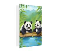 Biglietto di auguri con due graziosi panda, pagina interna bianca, con busta, 10 x 15 cm, per inviti di anniversario e feste.