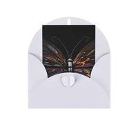 Biglietto di auguri con farfalla misteriosa, 10 x 15 cm, busta a forma di cuore, adatto per tutte le occasioni.