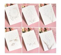 Biglietto di auguri con fiori bianchi busta, biglietto ringraziamento vuoto benedizione pop-up, invito, in rilievo(6PCS)