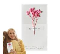Biglietto di auguri con fiori secchi, biglietto di auguri per compleanno e festa 'insegnante, biglietti di auguri per la festa della mamma, biglietti di invito fatti a mano per mogli, amici,
