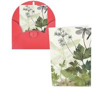 Biglietto di auguri con fogliame ed erbe con libellule alate con buste, biglietto di ringraziamento per donne, uomini, Natale, Halloween, matrimonio, biglietti di auguri per tutte le occasioni, 10 x