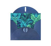 Biglietto di auguri con foglie di palma tropicale, carta perlata, con buste, matrimoni, feste, compleanni, inviti e auguri