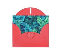 Biglietto di auguri con foglie di palma tropicale, carta perlata, con buste, matrimoni, feste, compleanni, inviti e auguri