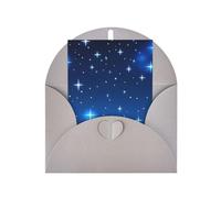 Biglietto di auguri con motivo a stelle blu, 10,2 x 15,2 cm, busta a forma di cuore, #Adatto per tutte le occasioni.