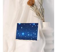 Biglietto di auguri con motivo a stelle blu, biglietto bianco con busta, 10 x 15 cm, per eventi, matrimoni e compleanni.