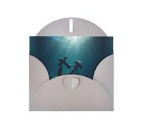 Biglietto di auguri con motivo ancora grigio, 15,2 x 10,2 cm, con busta, per compleanni, matrimoni e altre occasioni