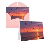 Biglietto di auguri con paesaggio oceanico con buste, biglietti di ringraziamento, biglietti per tutte le occasioni, per Natale, vacanze, compleanno, laurea, anniversari, 10,2 x 15,2 cm