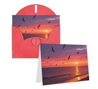 Biglietto di auguri con paesaggio oceanico con buste, biglietti di ringraziamento, biglietti per tutte le occasioni, per Natale, vacanze, compleanno, laurea, anniversari, 10,2 x 15,2 cm