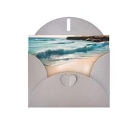 Biglietto di auguri con paesaggio sulla spiaggia, biglietto bianco con busta, 10 x 15 cm, per eventi, matrimoni e compleanni.