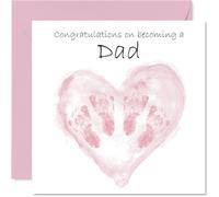 Biglietto di auguri con scritta in inglese "Twins Congrats Becoming" (lingua italiana non garantita) per neo papà, 145 mm, con scritta "Welcome to the world" (lingua italiana non garantita)