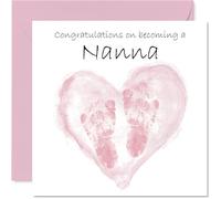 Biglietto di auguri con scritta in lingua inglese "Congrats Becoming" (lingua italiana non garantita) per una neonata con scritta in lingua inglese "Welcome to the world" (lingua italiana non