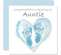 Biglietto di auguri con scritta in lingua inglese "Congrats Becoming" (lingua italiana non garantita) per la nuova zia, 145 mm, con scritta "Welcome to the world" (lingua italiana non garantita)