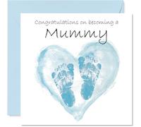 Biglietto di auguri con scritta in lingua inglese "Congrats Becoming" (lingua italiana non garantita) per la nuova mamma, biglietto di auguri con scritta "Welcome to the world" (lingua italiana non