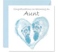 Biglietto di auguri con scritta in lingua inglese "Congrats Becoming - Well Done Congratulations for New Aunt", 145 mm Welcome To The World