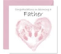 Biglietto di auguri con scritta in lingua inglese "Twins Congrats Becoming" (lingua italiana non garantita) per il nuovo padre, 145 mm, con scritta "Welcome to the world" (lingua italiana non