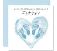 Biglietto di auguri con scritta in lingua inglese "Twins Congrats Becoming" (lingua italiana non garantita) per il nuovo padre, 145 mm, con scritta "Welcome to the world" (lingua italiana non