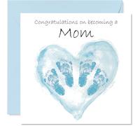Biglietto di auguri con scritta in lingua inglese "Twins Congrats Becoming" (lingua italiana non garantita) per neomamma, 145 mm, con scritta "Welcome to the world" (lingua italiana non garantita)
