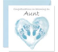 Biglietto di auguri con scritta in lingua inglese "Twins Congrats Becoming" (lingua italiana non garantita) per la nuova zia, 145 mm, con scritta "Welcome To The World" (lingua italiana non garantita)