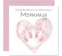 Biglietto di auguri con scritta in lingua inglese "Twins Congrats Becoming" (lingua italiana non garantita) per la mamma con scritta "Welcome to the world" (lingua italiana non garantita)