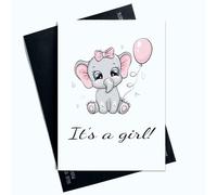 Biglietto di auguri con scritta "It's a Girl", adorabile biglietto di auguri per baby shower, design carino per celebrare l'arrivo di un piccolo fascio di gioia, biglietto di congratulazioni perfetto