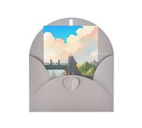 Biglietto di auguri con scritta "Outside the Castle Gate", 10 x 15 cm, busta a forma di cuore, adatto per tutte le occasioni.