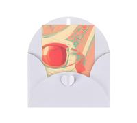 Biglietto di auguri con sfumature astratte retrò, 10,2 x 15,2 cm, busta a forma di cuore, adatto per tutte le occasioni.