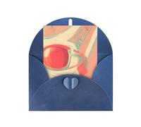 Biglietto di auguri con sfumature astratte retrò, 10,2 x 15,2 cm, busta a forma di cuore, adatto per tutte le occasioni.