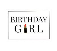 Biglietto di Auguri con Spilla a Rossetto per Donne | Piccolo Regalo con Biglietto di Auguri | "Viva la Festeggiata" - Bigliettino Pieghevole con Busta