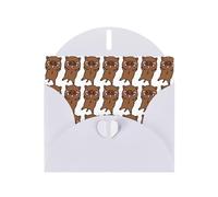 Biglietto di auguri con stampa animata di cinghiale che salta con busta, interno bianco per compleanno, Natale, tutte le occasioni, 15,2 x 10,2 cm