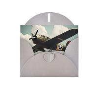 Biglietto di auguri con stampa di aeroplani della Seconda Guerra Mondiale MJHKXLJ Gray, con busta inclusa, perfetto per Natale, compleanni, San Valentino, matrimoni e molto altro ancora