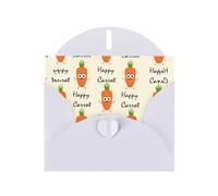 Biglietto di auguri con stampa di carote felici, in carta perlata, design unico, buste per ringraziamento, inviti