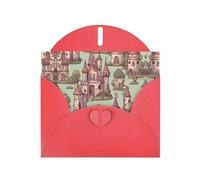 Biglietto di auguri con stampa di castello delle fiabe, biglietto di auguri con buste piegate, per tutte le occasioni