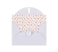 Biglietto di auguri con stampa di ciliegie rosse, biglietto di auguri con buste piegate, per tutte le occasioni