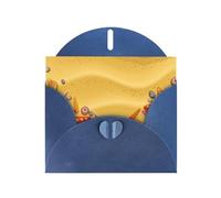 Biglietto di auguri con stampa di conchiglie sulla spiaggia con busta, interno bianco per compleanno, Natale, tutte le occasioni, 15,2 x 10,2 cm