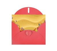 Biglietto di auguri con stampa di conchiglie sulla spiaggia con busta, interno bianco per compleanno, Natale, tutte le occasioni, 15,2 x 10,2 cm