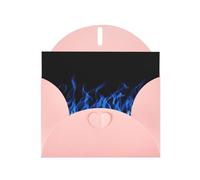 Biglietto di auguri con stampa di fiamme blu, biglietto di auguri con buste piegate in cartoncino per tutte le occasioni