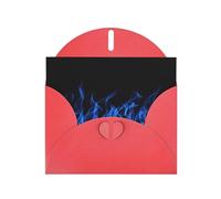 Biglietto di auguri con stampa di fiamme blu, biglietto di auguri con buste piegate in cartoncino per tutte le occasioni