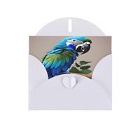 Biglietto di auguri con stampa di pappagallo blu che abbraccia 1 con buste, vacanze, compleanni, matrimoni e tutte le occasioni