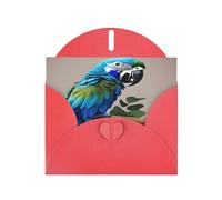 Biglietto di auguri con stampa di pappagallo blu che abbraccia 1 con buste, vacanze, compleanni, matrimoni e tutte le occasioni