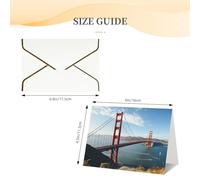 Biglietto di auguri con stampa di San Francisco Golden Gate Bridge, biglietto di ringraziamento, biglietti con buste, da utilizzare per Natale, compleanno, San Valentino, feste, inviti per tutte le