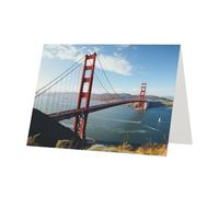 Biglietto di auguri con stampa di San Francisco Golden Gate Bridge, biglietto di ringraziamento, biglietti con buste, da utilizzare per Natale, compleanno, San Valentino, feste, inviti per tutte le