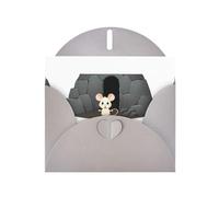 Biglietto di auguri con stampa di topo YYHWHJDE grigio nella fossa, 15 x 10 cm, design unico e alla moda per varie occasioni