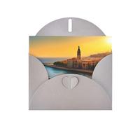 Biglietto di auguri con stampa di tramonto di MJHKXLJ grigio a Barcellona, busta inclusa, perfetto per Natale, compleanni, San Valentino, matrimoni e molto altro ancora