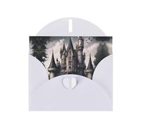 Biglietto di auguri con stampa gotica del castello delle fiabe, biglietto di auguri con buste piegate, per tutte le occasioni