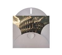 Biglietto di auguri con stampa perlata dei resti di MJHKXLJ grigi del Colosseo romano, busta inclusa, perfetto per Natale, compleanni, San Valentino, matrimoni e molto altro ancora