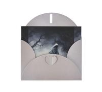 Biglietto di auguri con stampa perlata di Grey MJHKXLJ Ghost by the dead tree, busta inclusa, perfetto per Natale, compleanni, San Valentino, matrimoni e molto altro ancora