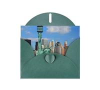 Biglietto di auguri con stampa statua della libertà a New York, con busta, interno bianco per compleanno, Natale, tutte le occasioni, 15,2 x 10,2 cm